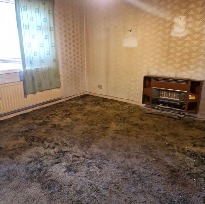 Bedroom cleared and swept during full house clearance in Airdrie